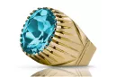 14 Karat Gelbgold Aquamarin Ring Vintage vrc048y